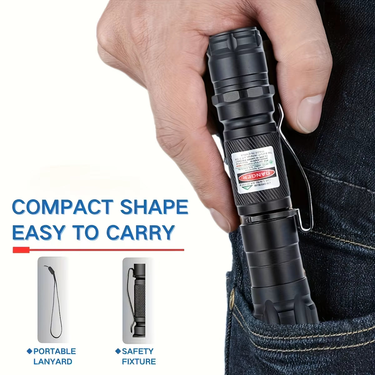 Green Laser Pointer, High Power Laser Pointer, Rechargeable Tactical Laser Pointer, Adjustable Focus