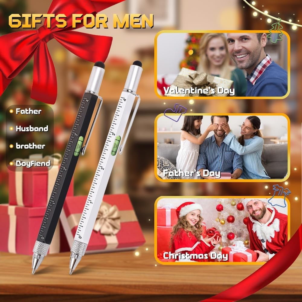 2 Pcs Multi Tool Pen, Stocking Stuffers for Men, Cool Gadgets, Gifts for Her