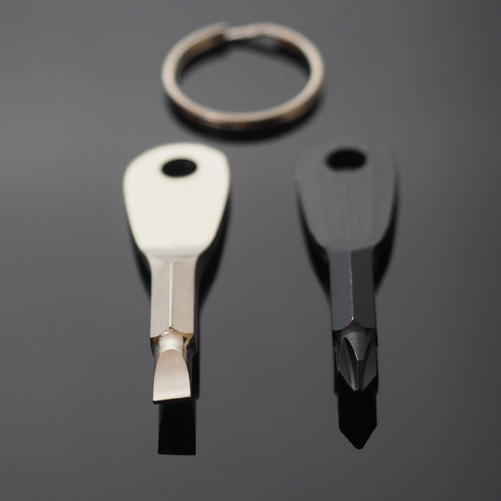 2Pcs Key Ring Screwdriver EDC Tool Set Outdoor Pocket Mini Tool with Keychain