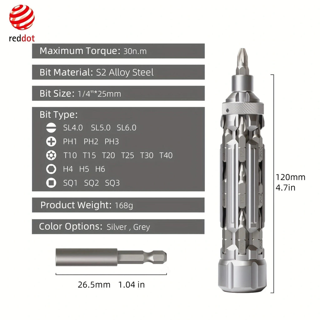 Precision Multi-Function Screwdriver Set Magnetic Phillips Torx Drill Bit with Power Settings for Outdoor Home Daily Repair