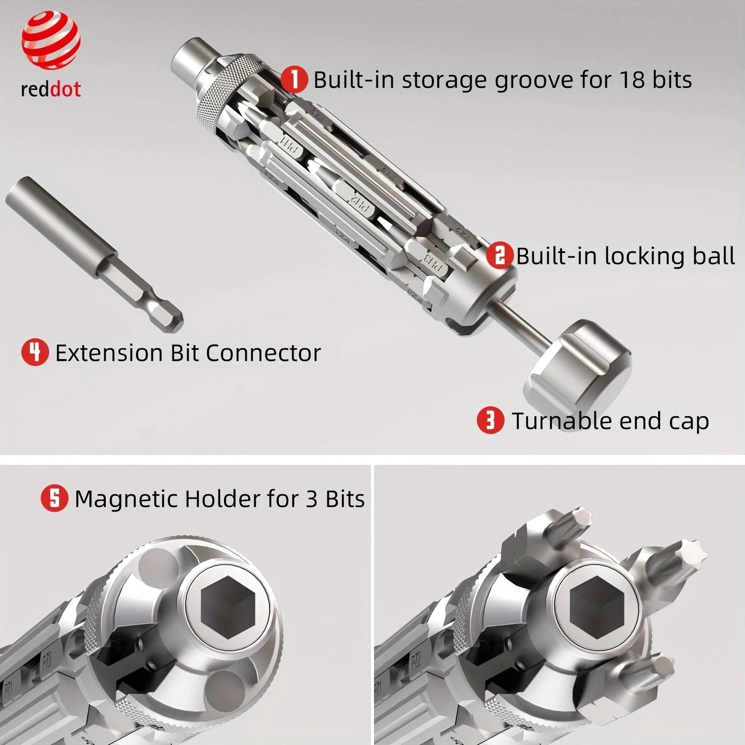 Precision Multi-Function Screwdriver Set Magnetic Phillips Torx Drill Bit with Power Settings for Outdoor Home Daily Repair