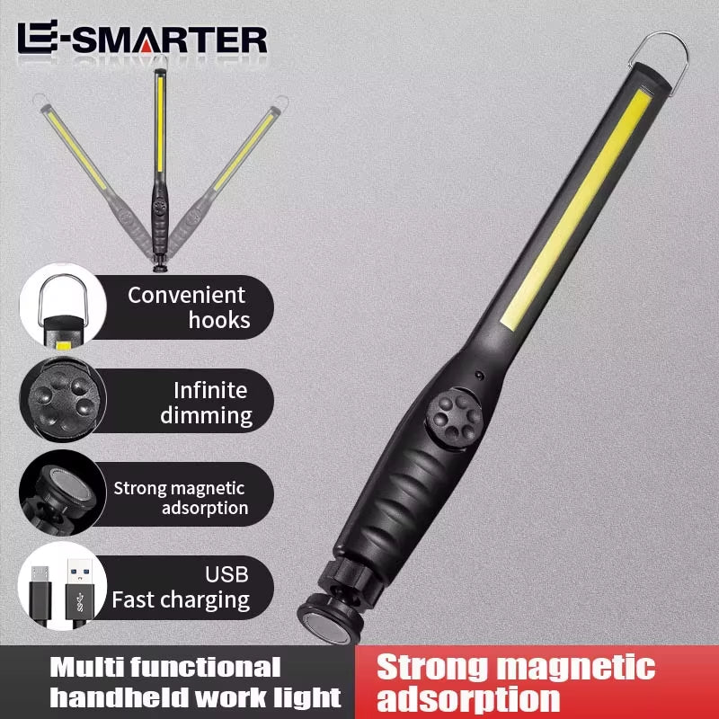 Portable COB Work Lights with Magnetic Rechargeable LED Flashlight Portable Stepless Dimming Emergency Car Repair Lamps