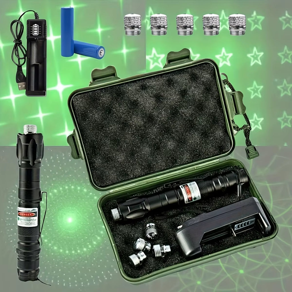 Green Laser Pointer, High Power Laser Pointer, Rechargeable Tactical Laser Pointer, Adjustable Focus