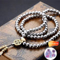 Tactical EDC Metal Titanium Necklace Steel 118-128 Buddha Beads Metal Chain Self Protection Gear Tools Outdoor Self-Defense Tool