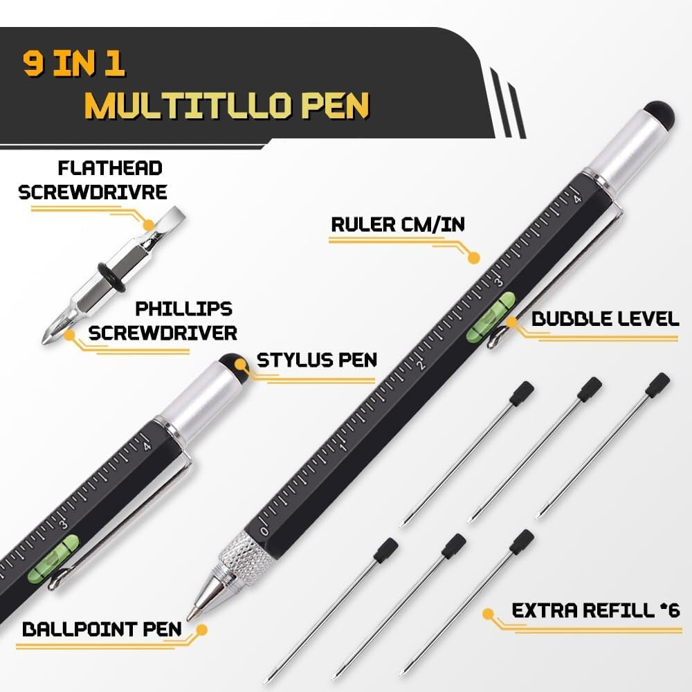 2 Pcs Multi Tool Pen, Stocking Stuffers for Men, Cool Gadgets, Gifts for Her